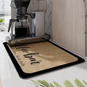 coffee mat 20x16 inch super absorbent quick dry dish drying mat for kitchen counter coffee bar accessories,coffee maker,coffee grinder,coffee decor