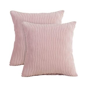 gloppie throw pillow covers decorative pillows covers 18x18 inch velvet couch pillow case square pillow cases cushion covers for sofa bed office chair dorm room decor pink