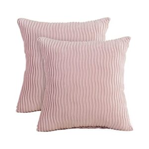 Gloppie Throw Pillow Covers Decorative Pillows Covers 18x18 inch Velvet Couch Pillow Case Square Pillow Cases Cushion Covers for Sofa Bed Office Chair Dorm Room Decor Pink