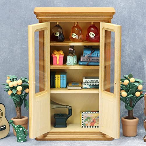 Abaodam Vertical Bookcase Model Mini Study Bookcase Mini Study Book Shelf Vertical Cabinet Model Mini Study Book Miniature Bookcase