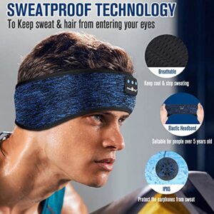 MUSICOZY Sleep Headphones Bluetooth Sports Headband, Wireless Music Sleeping Headphones Sleep Eye Mask Earbuds IPX6 Waterproof for Side Sleepers Workout Running Insomnia Travel Yoga Office, Pack of 2