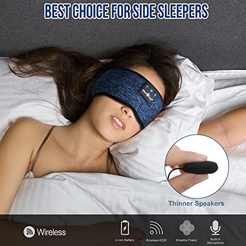 MUSICOZY Sleep Headphones Bluetooth Sports Headband, Wireless Music Sleeping Headphones Sleep Eye Mask Earbuds IPX6 Waterproof for Side Sleepers Workout Running Insomnia Travel Yoga Office, Pack of 2