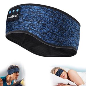 MUSICOZY Sleep Headphones Bluetooth Sports Headband, Wireless Music Sleeping Headphones Sleep Eye Mask Earbuds IPX6 Waterproof for Side Sleepers Workout Running Insomnia Travel Yoga Office, Pack of 2