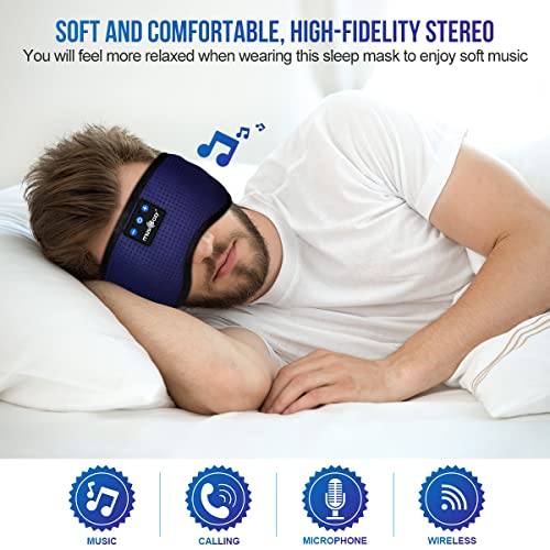 MUSICOZY Sleep Headphones Bluetooth Sports Headband, Wireless Music Sleeping Headphones Sleep Eye Mask Earbuds IPX6 Waterproof for Side Sleepers Workout Running Insomnia Travel Yoga Office, Pack of 2