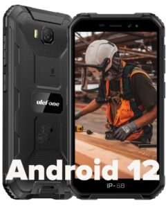 ulefone armor x6 pro unlocked rugged phone - android 12 os, quad-core processor 8gb ram & 32gb rom, 13mp main camera, 4000mah battery, 5.0-inch screen, dual sim 4g rugged smartphone (black)