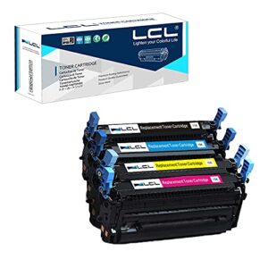 lcl remanufactured toner cartridge replacement for hp 643a q5950a q5951a q5952a q5953a 4700 color ( 4-pack bk cyan magenta yellow)