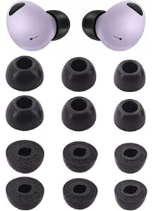 alxcd foam eartips compatible with galaxy buds 2 pro earbuds, s/m/l 3 sizes 6 pairs soft memory foam earbuds tips replacement ear tips, compatible with galaxy buds 2 pro sm-r510, black 12 sml
