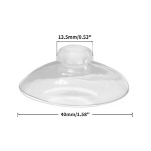 Piutouyar 20PCS 1.6 Inch / 4cm Clear Suction Cups Without Hook Small Clear Plastic Suction Cup for Home Decoration