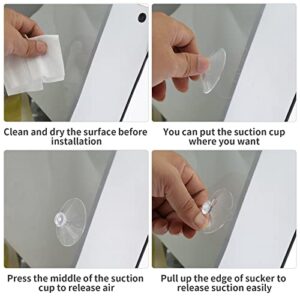 Piutouyar 20PCS 1.6 Inch / 4cm Clear Suction Cups Without Hook Small Clear Plastic Suction Cup for Home Decoration