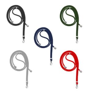 tec 5 pieces universal cell phone lanyards adjustable detachable nylon neck crossbody lanyard dark colors (black, gray, navy blue, green & red) 5 pieces transparent card pads for most smartphones