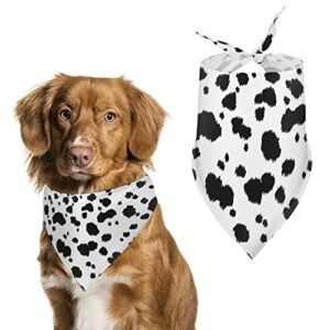 dalmatian print pattern dog bandanas pet accessories adjustable triangle scarf washable bibs durable kerchief for small medium large dogs cats