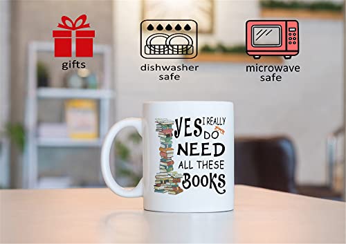 Qsavet Book Mug Gifts For Book Lovers, Book Cup, Bookish Gifts, Librarian Book Nerd Gifts, Birthday Present Gifts For Women Men Female Girls Christmas Birthday Readers Writers 11oz Novelty Coffee Mug