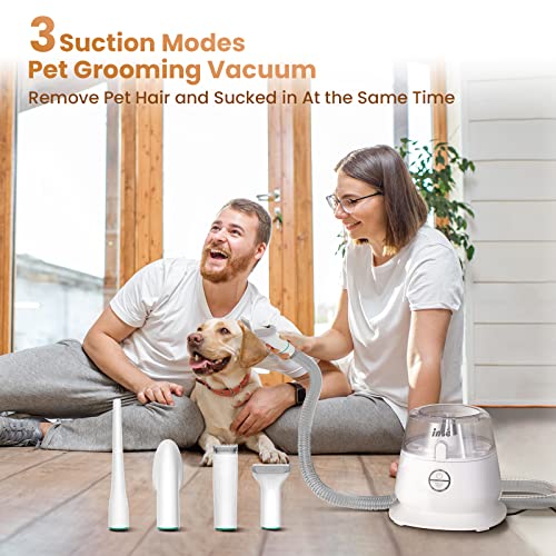 INSE Pet Grooming Vacuum, Dog Grooming Vacuum & Dog Grooming Kit Suction 99% Pet Hair, Large Dust Cup Pet Hair Vacuum with Clipper for Dogs, 5 Pet Grooming Tools for Shedding Pet Hair