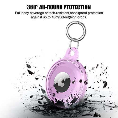 Supfine Waterproof Airtag Holder with Keychain,4 Pack Air Tag Cover,Protective [Anti-Scratch][Shockproof] Tracker Case with Loop Key Ring for Apple AirTags,Airtag case for Wallet,Luggage,Cat,Dog,Pets