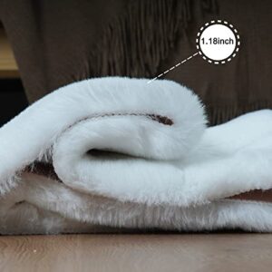 Ghouse Ultra Soft Faux Rabbit Fur Rug 2x3, Machine Washable Area Rugs for Bedroom Fluffy Rugs for Living Room, no-Shedding Carpet Sheepskin Rug White