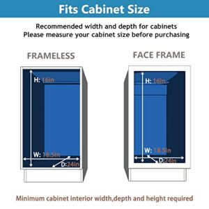 LOVMOR 2 Tier Individual Pull Out Cabinet Organizer 17" W x 21" D, Slide Out Kitchen Cabinet Storage Sliding Shelves