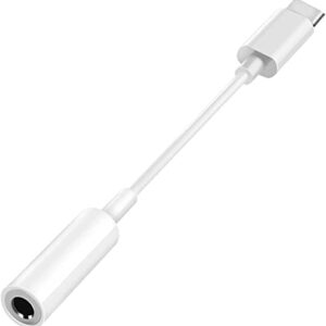 USB Type C to 3.5mm Headphone Jack Adapter, YNCRIS Audio Adapter USB C to AUX Dongle Cable - White