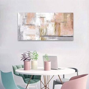 TIDOES Abstract Wall Art for Girls Pink Wall Art for Living Room Gold Wall Decor Large Canvas Prints Painting Pictures for Wall Ready to Hang 20"x40"