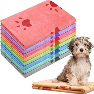 8 pcs 55 x 28 inches dog towels pet bath drying towels absorbent microfiber soft beach towels for small medium large cat puppy shower cleaning accessories, 8 colors