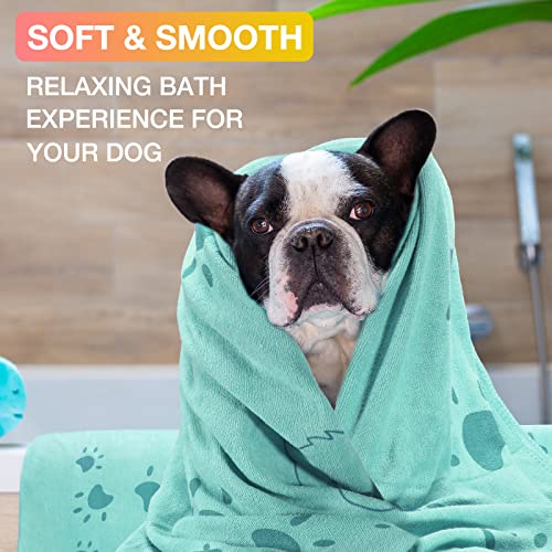 8 Pcs 55 x 28 Inches Dog Towels Pet Bath Drying Towels Absorbent Microfiber Soft Beach Towels for Small Medium Large Cat Puppy Shower Cleaning Accessories, 8 Colors