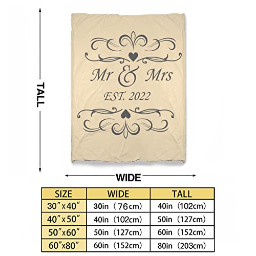 Wedding Gifts Flance Blanket for Couples, Unique Gifts for Luxury Bed Blanket, Soft Flance Plush Throw, 50 x 60 Inch, Mr & Mrs 2022