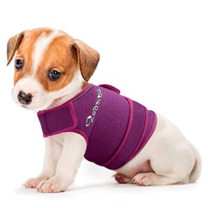 zeaxuie baby-use-grade dog anxiety vest, breathable dog jacket wrap for thunderstorm, travel, fireworks, vet visits- calming coat for small, medium & large dogs-xs-purple