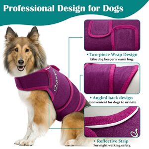 Zeaxuie Baby-Use-Grade Dog Anxiety Vest, Breathable Dog Jacket Wrap for Thunderstorm, Travel, Fireworks, Vet Visits- Calming Coat for Small, Medium & Large Dogs-XS-Purple