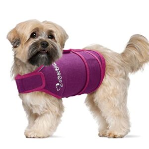 zeaxuie baby-use-grade dog anxiety vest, breathable dog jacket wrap for thunderstorm, travel, fireworks, vet visits- calming coat for small, medium & large dogs-m-purple