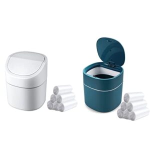 business king tiny desk trash can with lid 2 pcs & trash bag 360 pcs