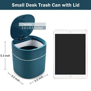 Business King Tiny Desk Trash Can with Lid 2 pcs & Trash Bag 360 pcs