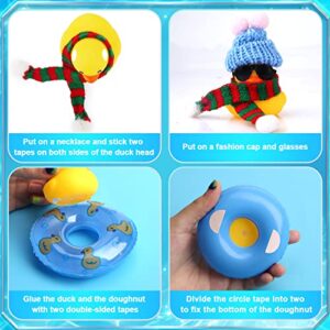KINBOM Car Duck Decoration Dashboard, Rubber Duck Car Ornament Accessories Winter Style Yellow Duck Décor for Car Interior Dashboard Office Desk Bedroom Boys Girls (Blue Hat)