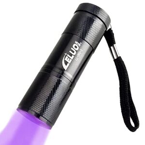 leluohq black uv handheld flashlights,9 led mini light 395nm,portable pet stain detector for pet urine,bed bugs