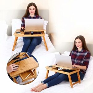 Nnewvante Foldable Laptop Desk and Black Floor Chair Adjustable Back Support