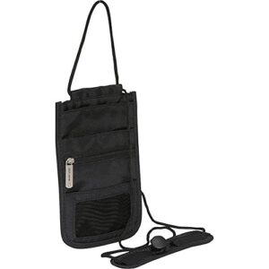 travelon rfid blocking deluxe boarding pouch, black, one size
