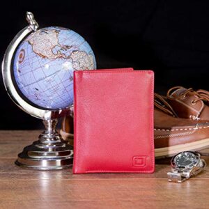 RFID Passport Wallet Travel Organizer - 2 Passport Holder - Slim Leather Bifold