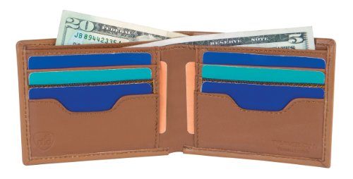 Travelon Safe Id Accent Billfold Wallet, Saddle, One Size
