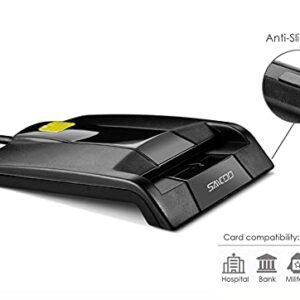 Saicoo DOD Military USB Common Access CAC Smart Card Reader, Compatible with Mac OS, Win (Horizontal Version)