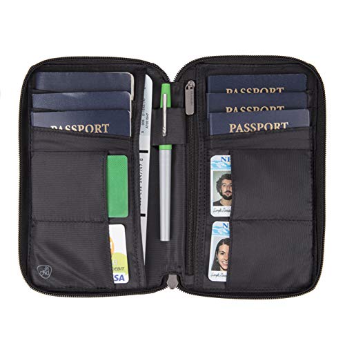Travelon unisex Safe Id Multi-Passport Holder, Black, 7.75 x 5 x .75