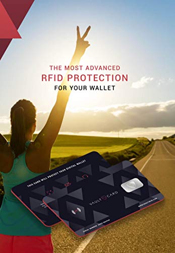 VAULTCARD - RFID Blocking & Jamming Credit & Debit Card Protection for your wallet and passport/NFC Jamming card, protects several cards at the same time