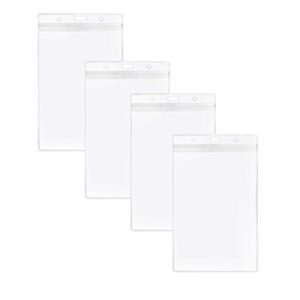 LGEGE 48PCS Transparent Waterproof Extra Large 6x4" Badge Holders （Vertical Style）for Passport ID,Cash,Plane Ticket, Receipts,Credit Card, etc