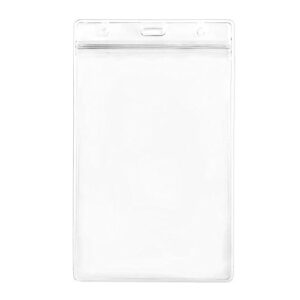 LGEGE 48PCS Transparent Waterproof Extra Large 6x4" Badge Holders （Vertical Style）for Passport ID,Cash,Plane Ticket, Receipts,Credit Card, etc