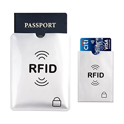 7 RFID Blocking Sleeves, 6 RFID Blocking Credit Card Sleeves & 1 Passport RFID Security Holders Suit, Identity Theft Protection Sleeve Set for Men & Women. Fits All Wallet and Purse. (7PCS)