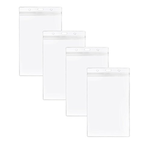 LGEGE 24 PCS Transparent Extra Large 6.5x4.5" Badge Holders for Passport ID ,Cash,Plane Ticket, Receipts,Credit Card, etc