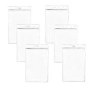 yeji 12pcs (6x4" extra large) clear transparent extra large badge holders heavy duty id card badge holder for id card name tag passport id, cash, plane ticket credit card receipts