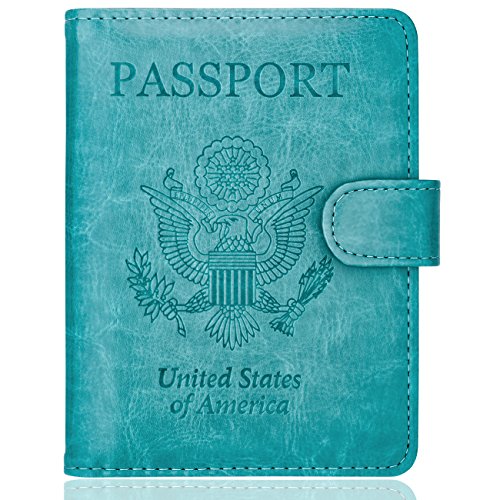 WALNEW Passport Holder Cover Case RFID Passport Travel Wallet, Blue