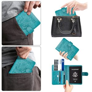 WALNEW Passport Holder Cover Case RFID Passport Travel Wallet, Blue