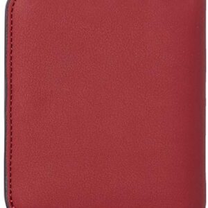 Toughergun Womens Rfid Blocking Small Compact Bifold Luxury Genuine Leather Pocket Wallet Ladies Mini Purse with ID Window (11 ReNapa Red Deep)