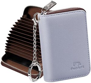 furart credit card wallet, zipper card cases holder for men women, rfid blocking, keychain wallet, compact size