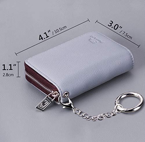 FurArt Credit Card Wallet, Zipper Card Cases Holder for Men Women, RFID Blocking, KeyChain Wallet, Compact Size