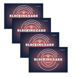 scanandbuywall - 4 pack blocking cards - protect your identity with our nfc/rfid blocking card - secure your data - prevent rfid scanning
